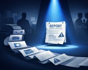 Spotlight on a stack of workplace documents and a resignation letter, symbolizing constructive discharge.