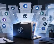 Legal case file expanding into related employment claims inside a small medical practice office.